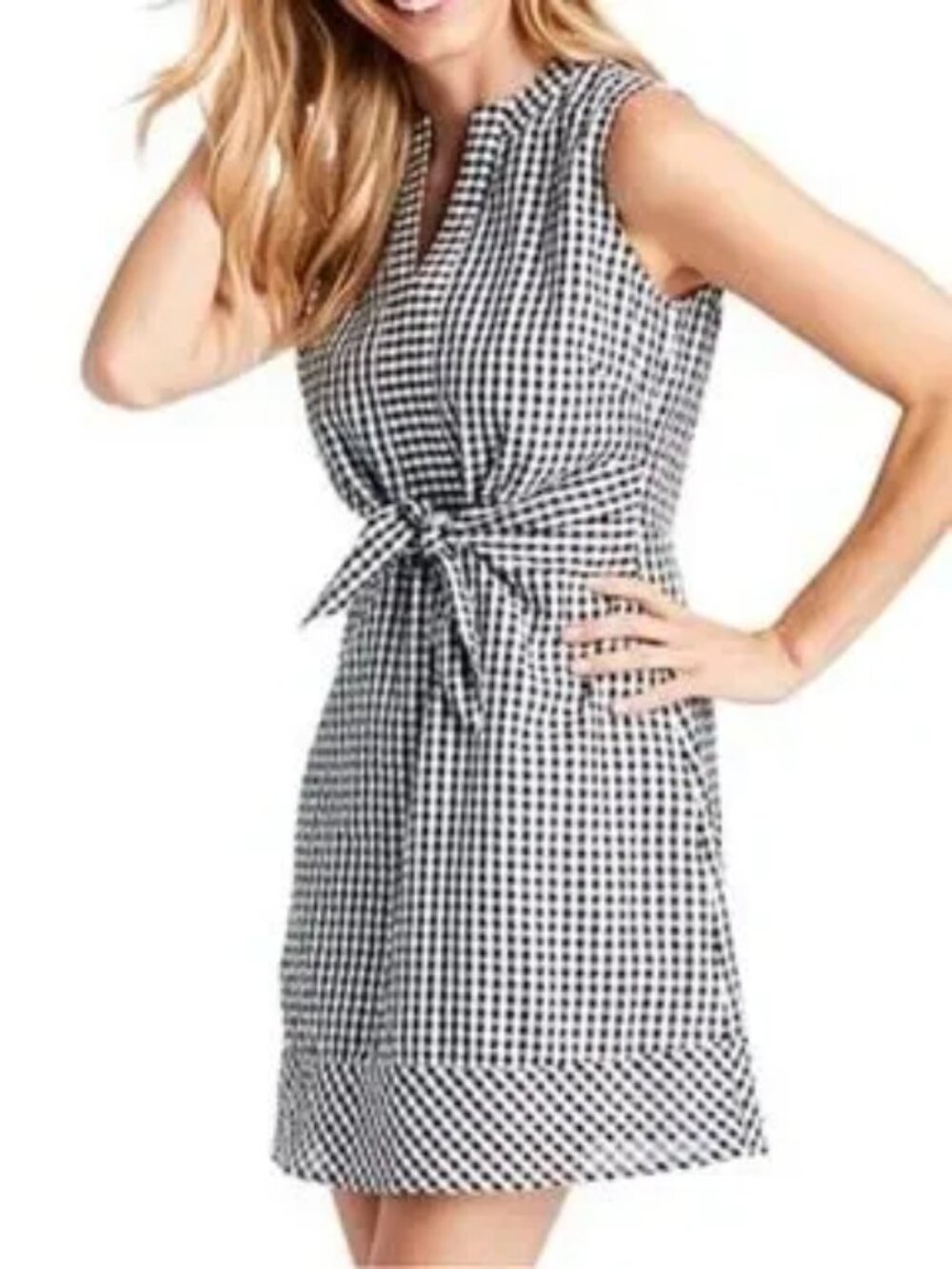 Women's Vineyard Vines Black & White Gingham Dress Size 8 NWT